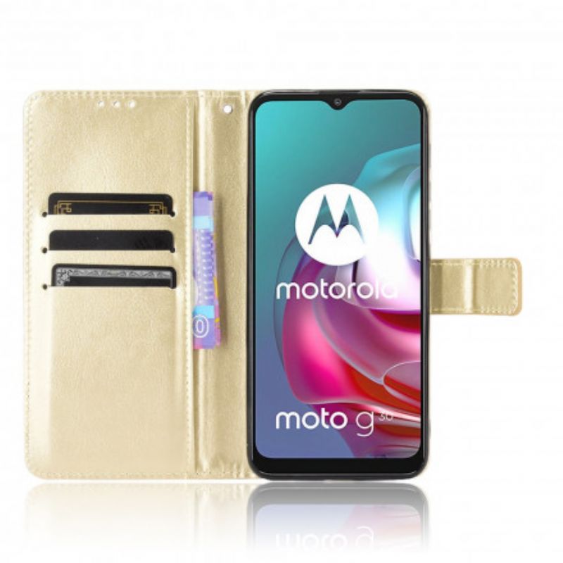 Folio Deksel Moto G30 / G10 Prangende Kunstskinn