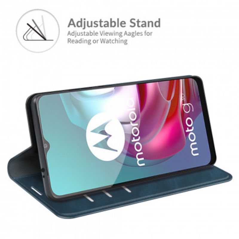 Folio Deksel Moto G30 / G10 Silkemykt Skinneffekt