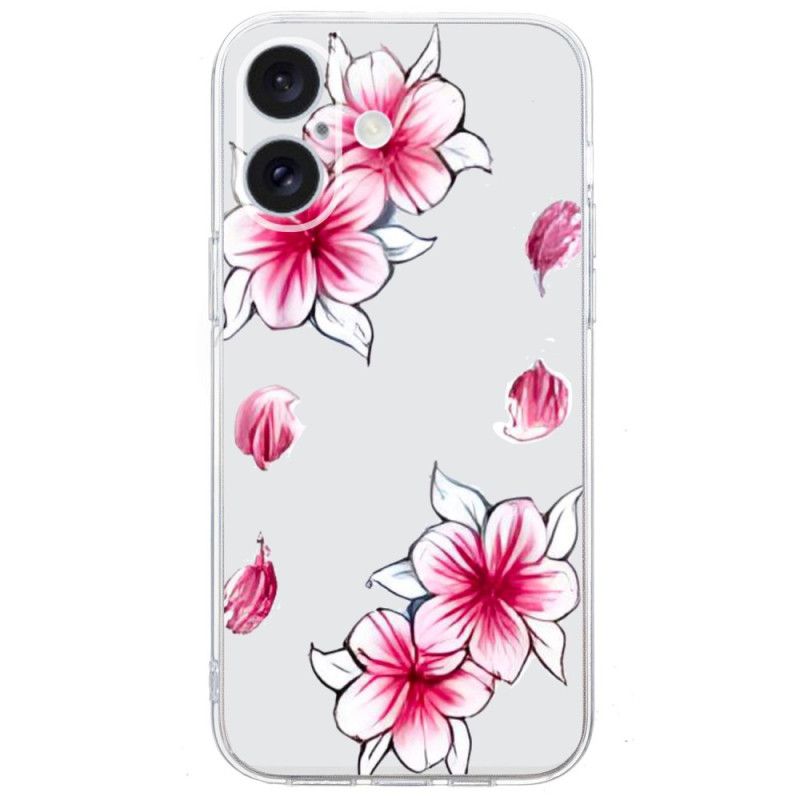 Deksel iPhone 16 Mobildeksel Transparent Edge Cherry Blossom