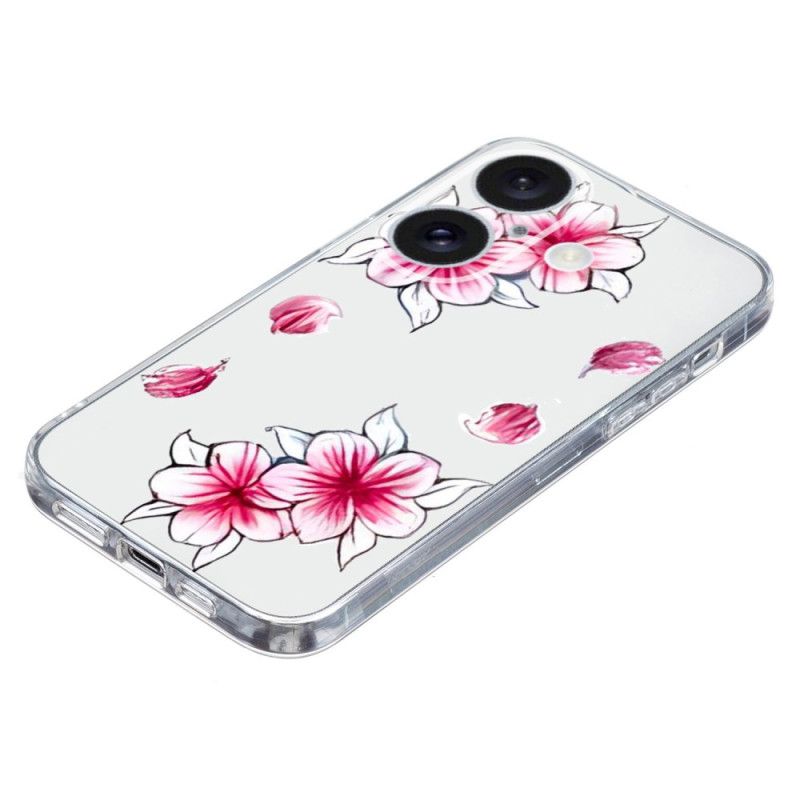 Deksel iPhone 16 Mobildeksel Transparent Edge Cherry Blossom