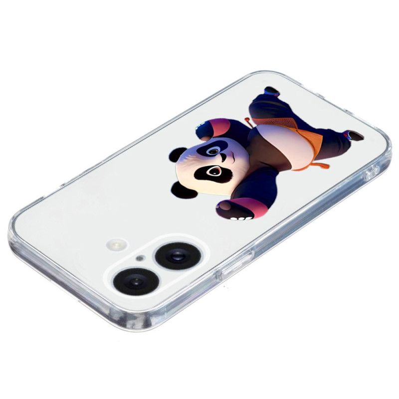 Deksel iPhone 16 Transparent Panda Edge