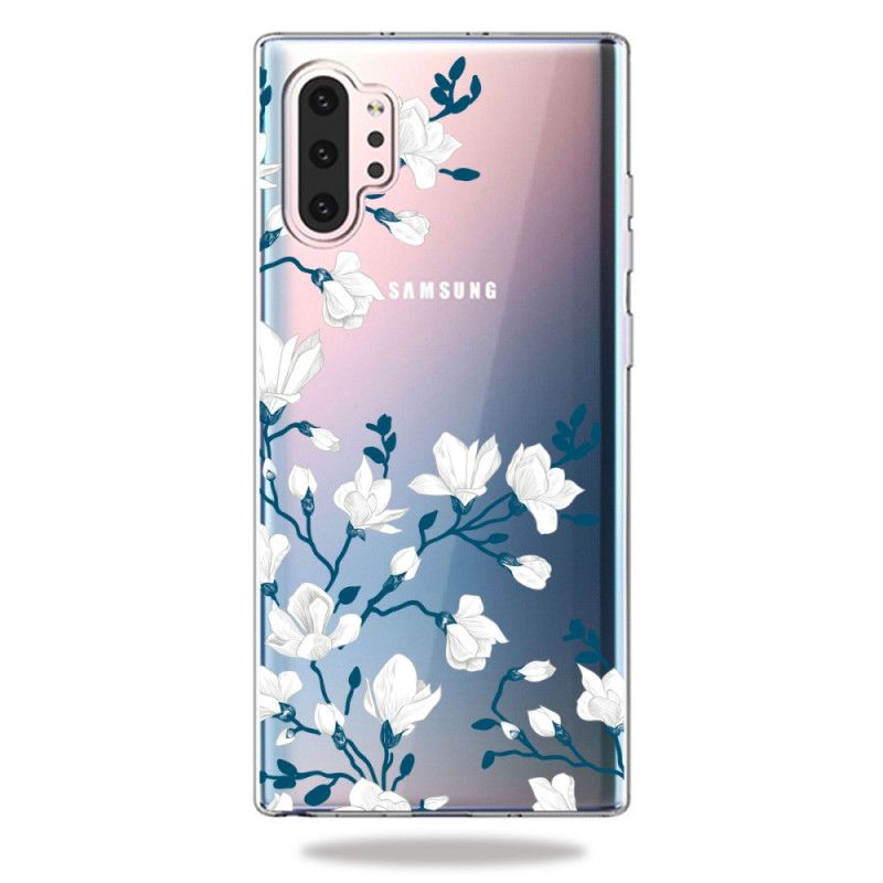 Deksel for Samsung Galaxy Note 10 Plus Hvite Blomster