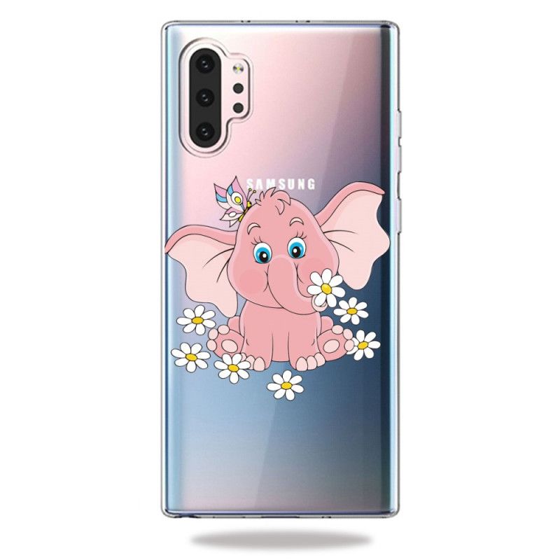Deksel Samsung Galaxy Note 10 Plus Gjennomsiktig Rosa Elefant