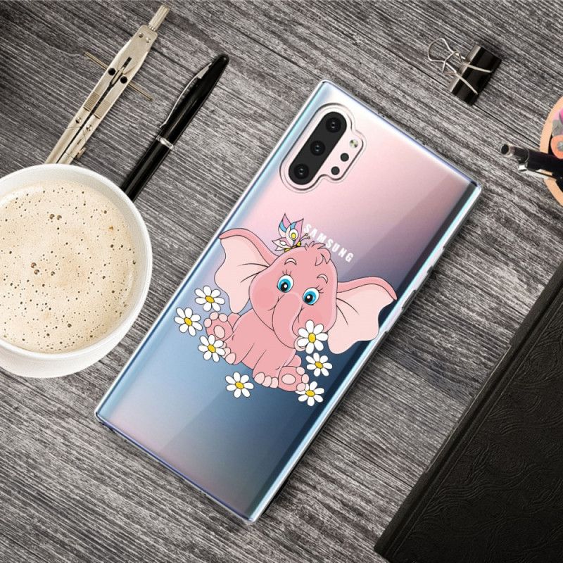 Deksel Samsung Galaxy Note 10 Plus Gjennomsiktig Rosa Elefant