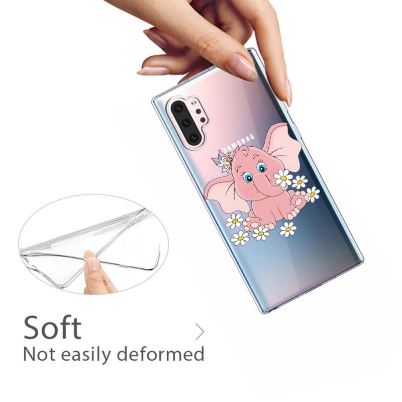 Deksel Samsung Galaxy Note 10 Plus Gjennomsiktig Rosa Elefant