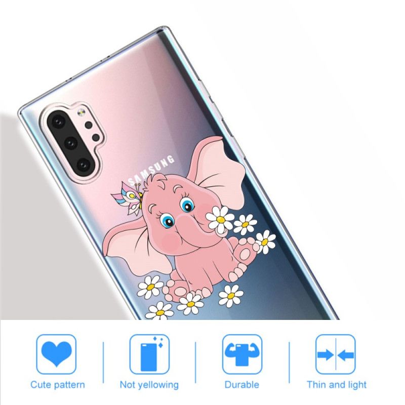 Deksel Samsung Galaxy Note 10 Plus Gjennomsiktig Rosa Elefant