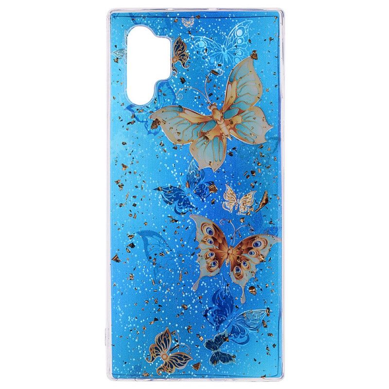 Deksel Samsung Galaxy Note 10 Plus Sommerfugler Og Glitter Anti-fall