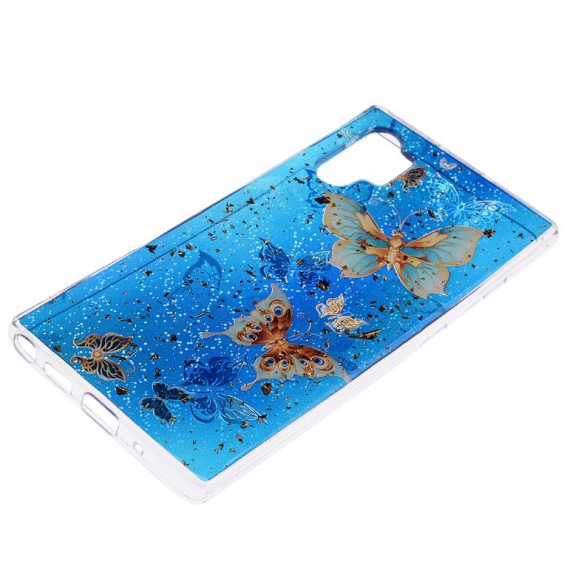 Deksel Samsung Galaxy Note 10 Plus Sommerfugler Og Glitter Anti-fall