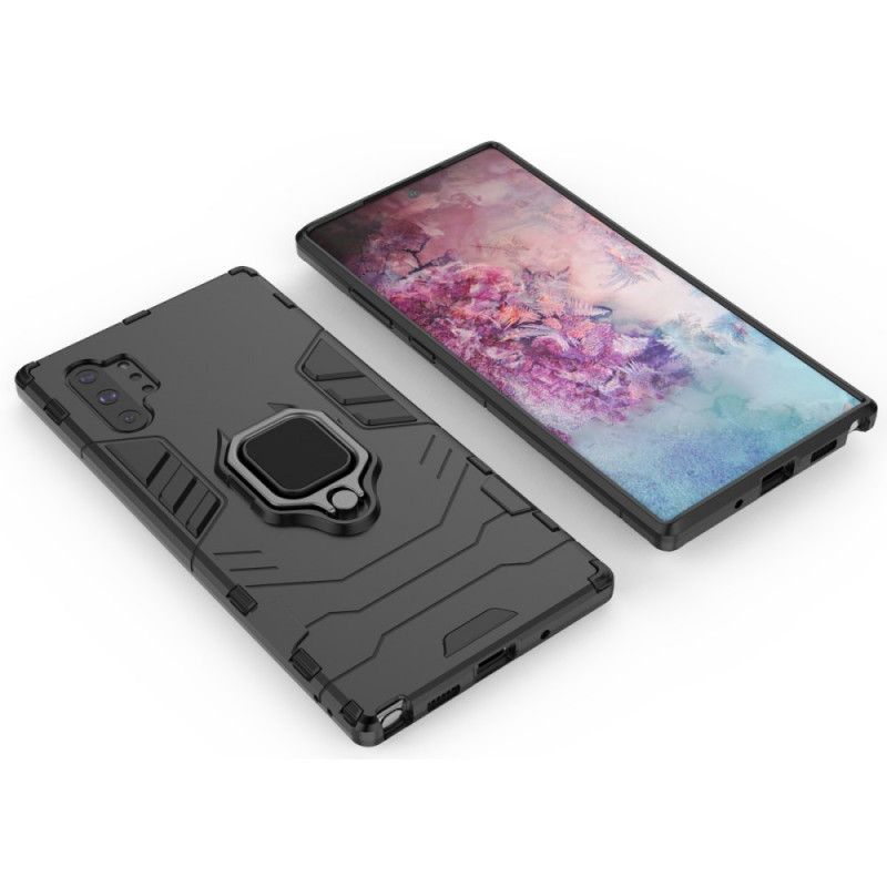 Deksel Samsung Galaxy Note 10 Plus Svart Motstandsdyktig Ring Anti-fall