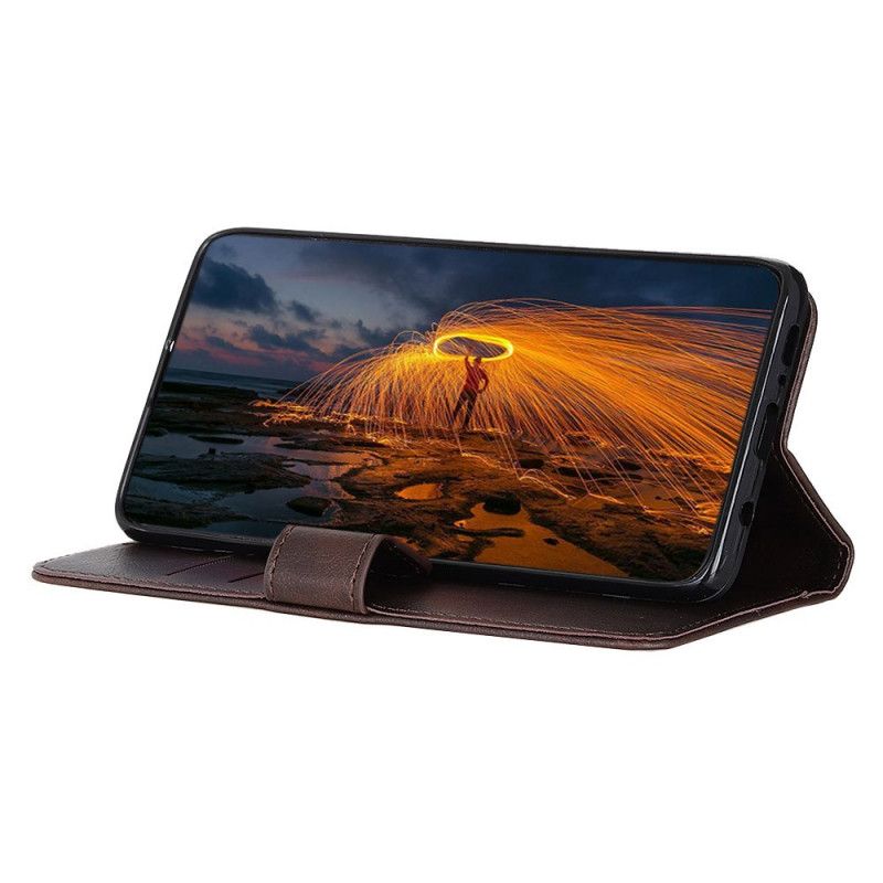 Folio Deksel for Samsung Galaxy Note 10 Plus Kaffe Skinneffektstil