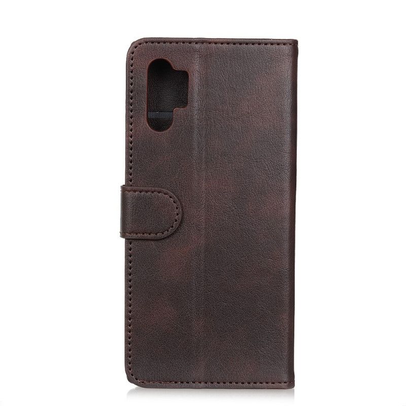 Folio Deksel for Samsung Galaxy Note 10 Plus Kaffe Skinneffektstil