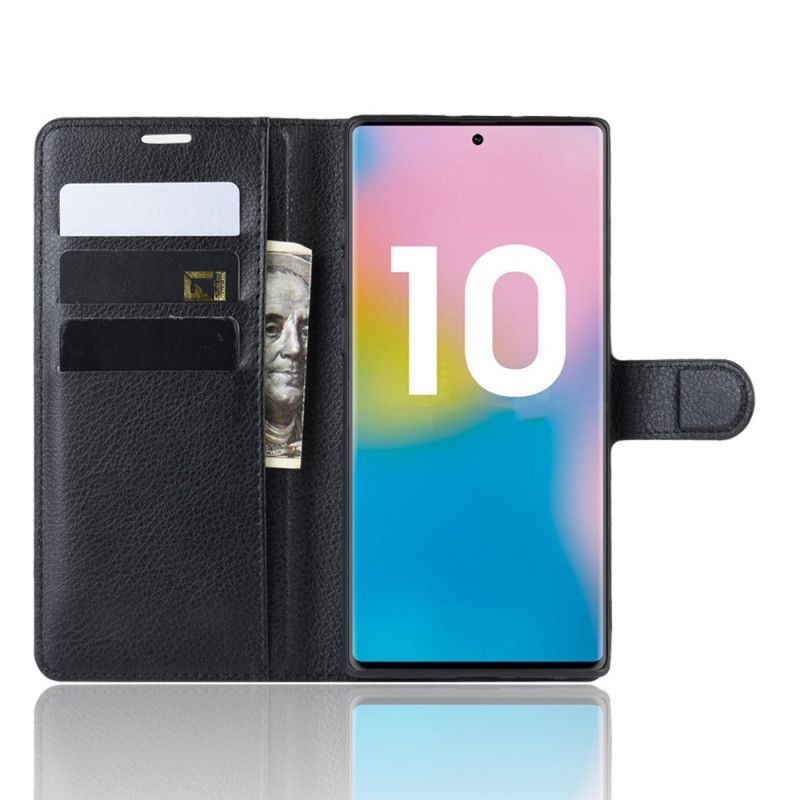 Folio Deksel for Samsung Galaxy Note 10 Plus Svart Klassiske Farger