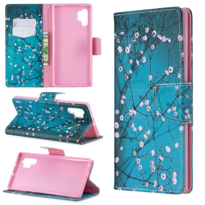 Folio Deksel Samsung Galaxy Note 10 Plus Blomstrende Tre Anti-fall