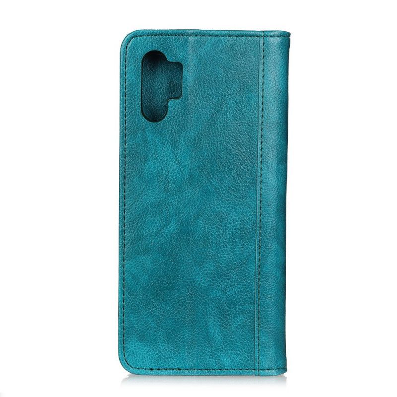 Folio Deksel Samsung Galaxy Note 10 Plus Svart Mobildeksel Elegant Delt Lychee-Skinn