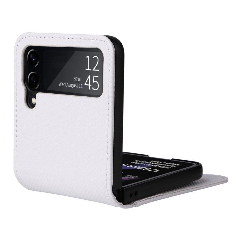 Case Til Samsung Galaxy Z Flip 4 Folio Deksel Retro Kortholder I Skinneffekt