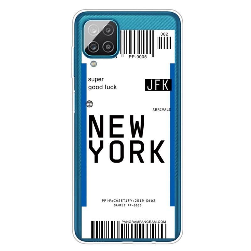 Deksel for Samsung Galaxy A12 Svart Boardingkort Til New York