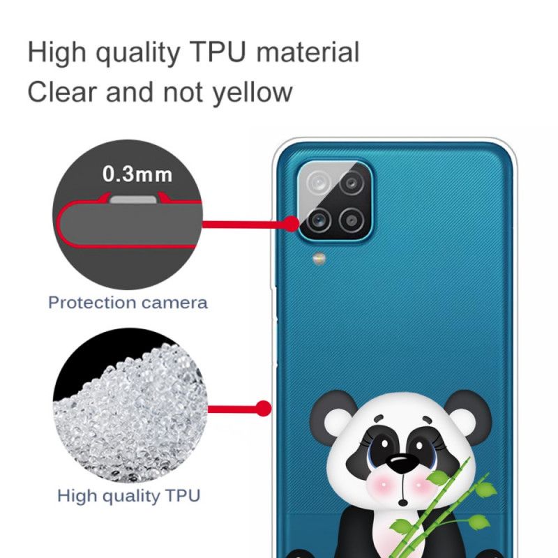 Deksel Samsung Galaxy A12 Gjennomsiktig Trist Panda