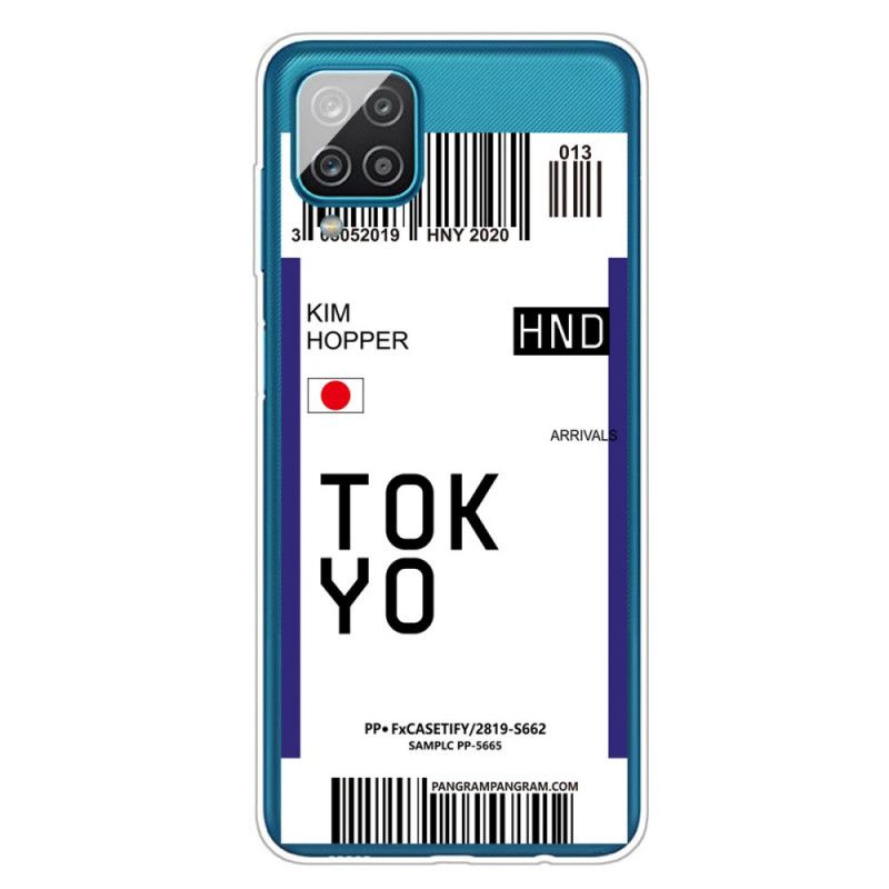 Deksel Samsung Galaxy A12 Svart Boarding Pass Tokyo