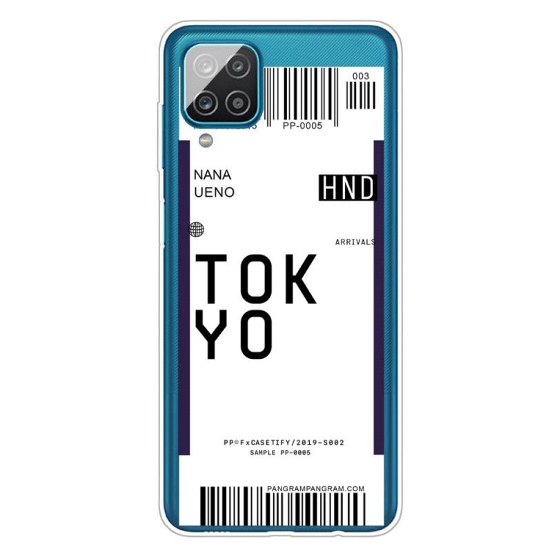 Deksel Samsung Galaxy A12 Svart Boarding Pass Tokyo