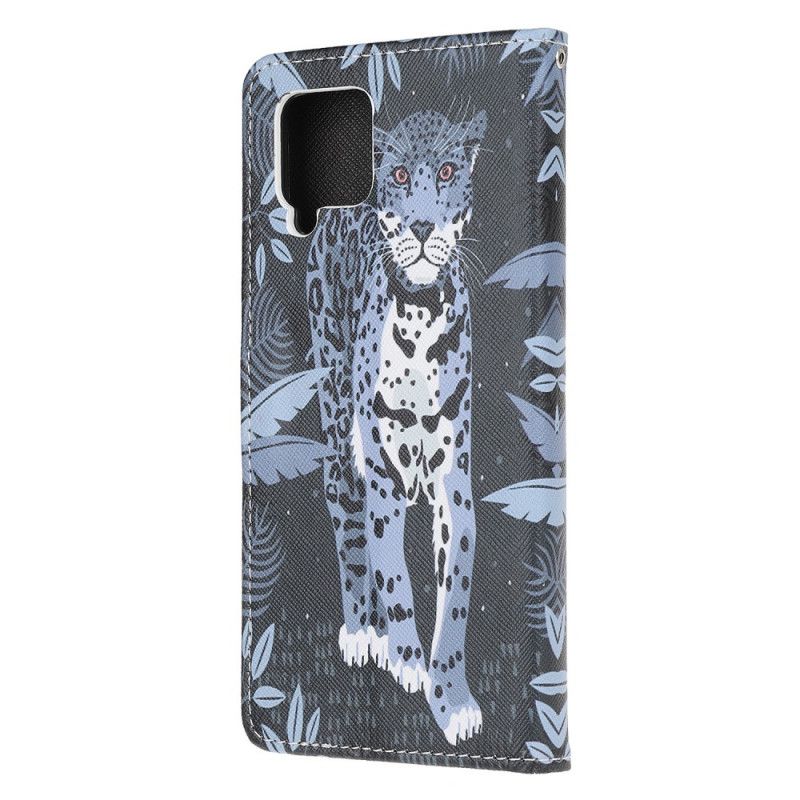 Folio Deksel for Samsung Galaxy A12 Leopard Med Tanga