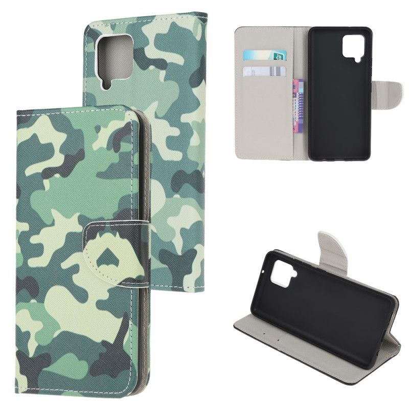 Folio Deksel for Samsung Galaxy A12 Militær Kamuflasje