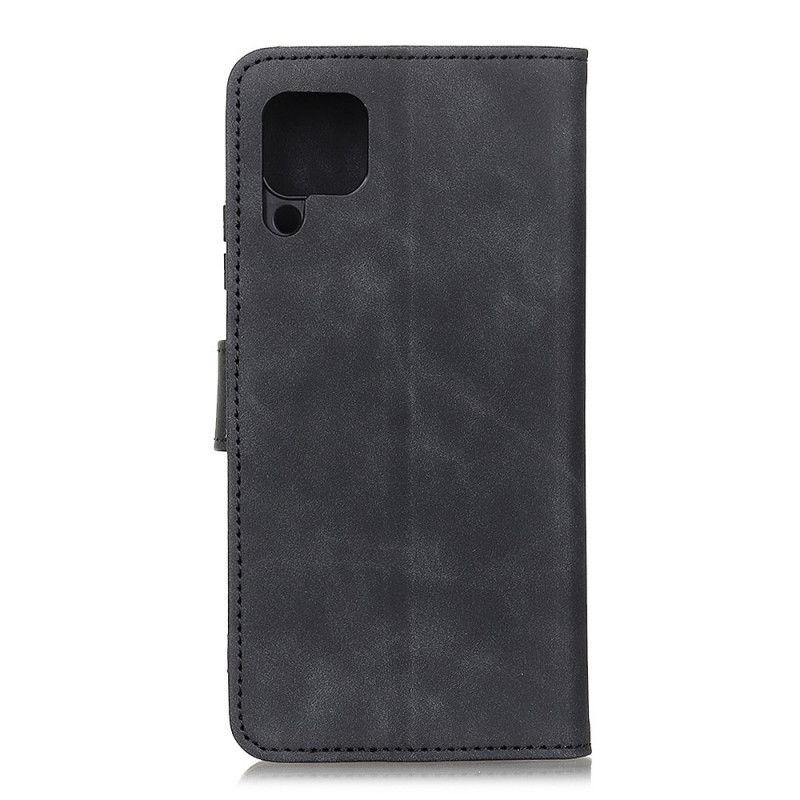 Folio Deksel for Samsung Galaxy A12 Svart Vintage Khazneh-Skinneffekt