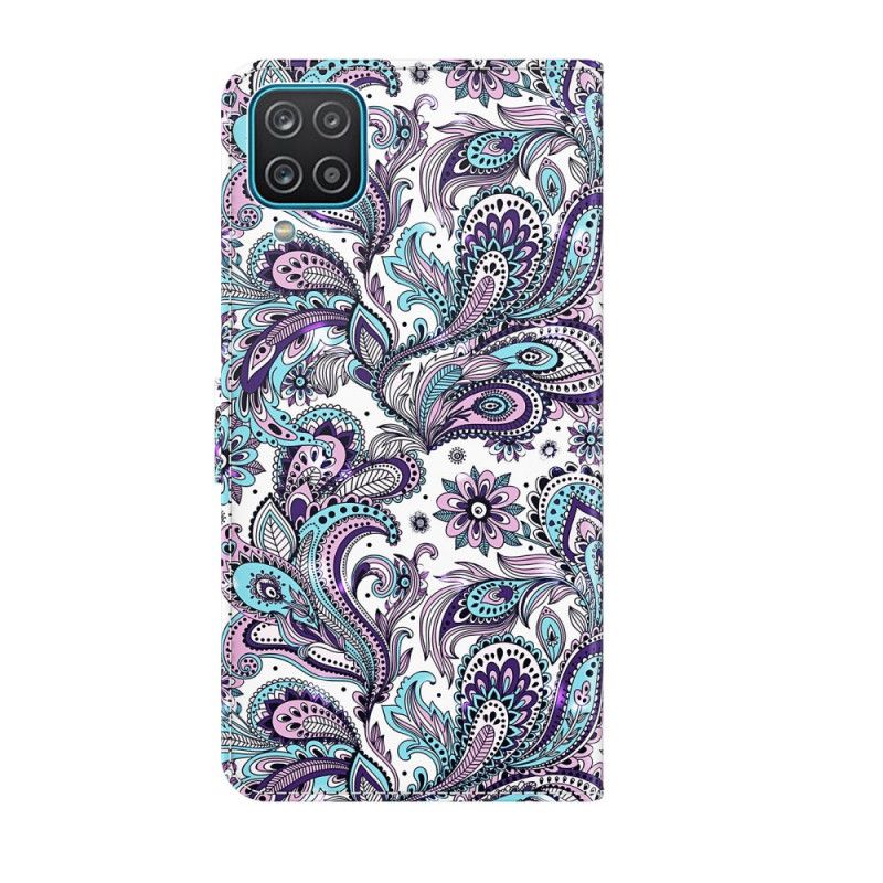 Folio Deksel Samsung Galaxy A12 Mønstrede Blomster Beskyttelse