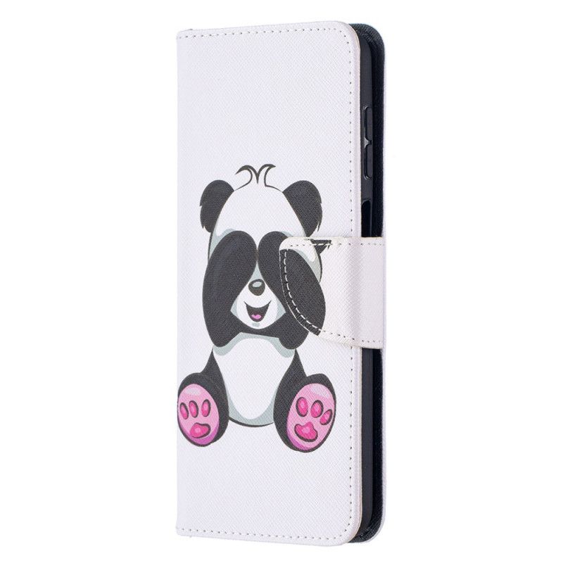 Folio Deksel Samsung Galaxy A12 Morsom Panda Anti-fall