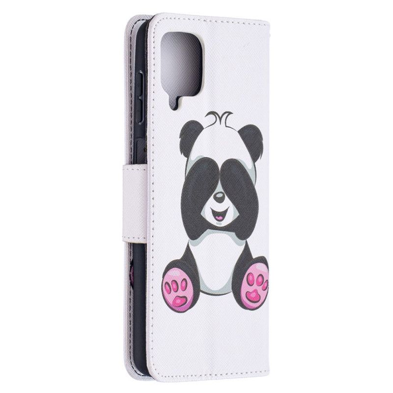 Folio Deksel Samsung Galaxy A12 Morsom Panda Anti-fall