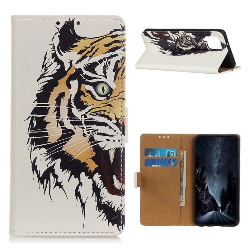 Folio Deksel Samsung Galaxy A12 Voldsom Tiger Beskyttelse