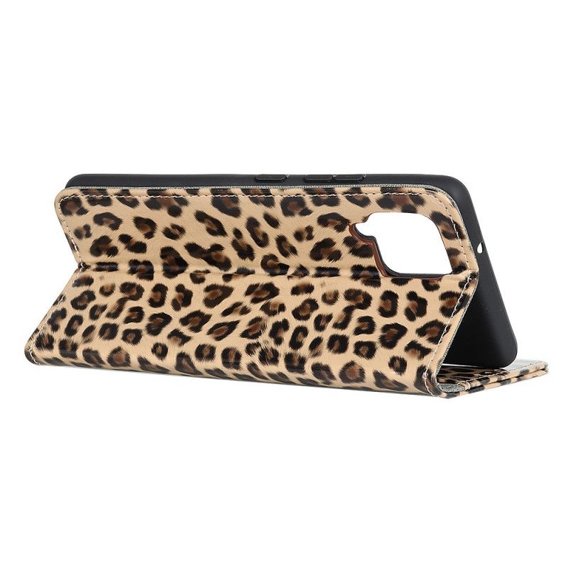 Lærdeksel Folio Deksel Samsung Galaxy A12 Enkel Leopard