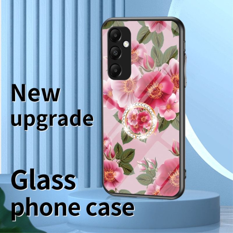 Deksel Samsung Galaxy A55 5g Herdet Glass Med Blomstermønsterholder