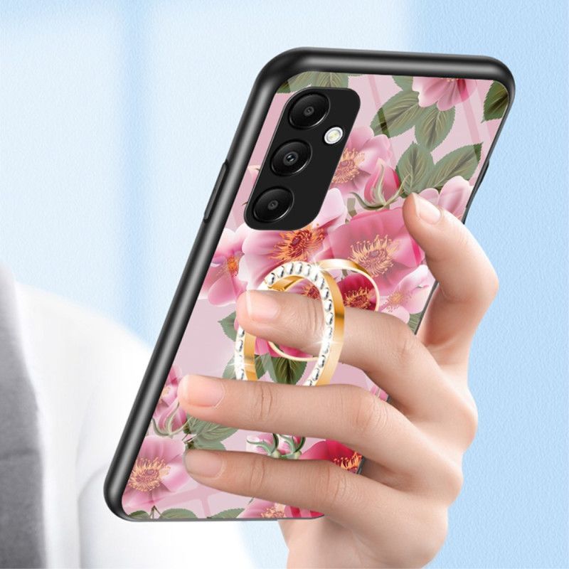 Deksel Samsung Galaxy A55 5g Herdet Glass Med Blomstermønsterholder