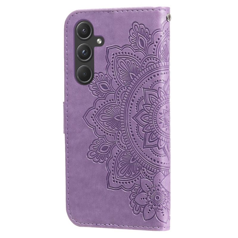 Folio Deksel Samsung Galaxy A55 5g Blomstermandala Med Stropp Beskyttelse Deksel