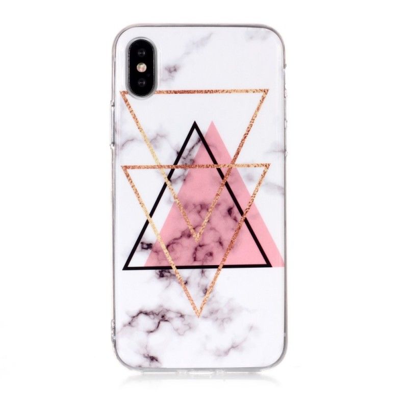 Deksel for iPhone XS Diamantmarmor