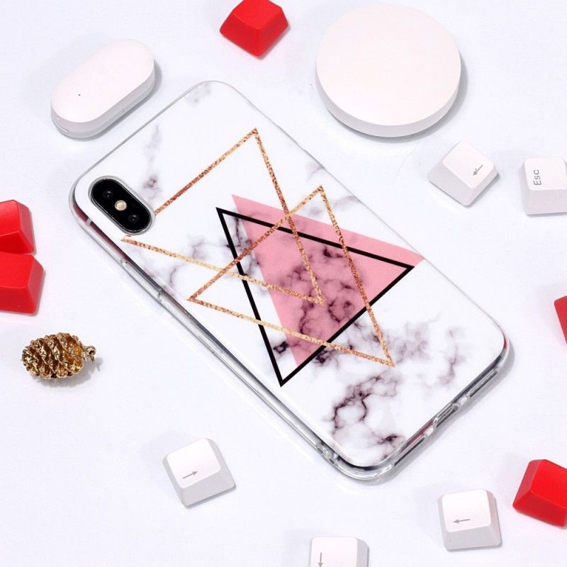 Deksel for iPhone XS Diamantmarmor