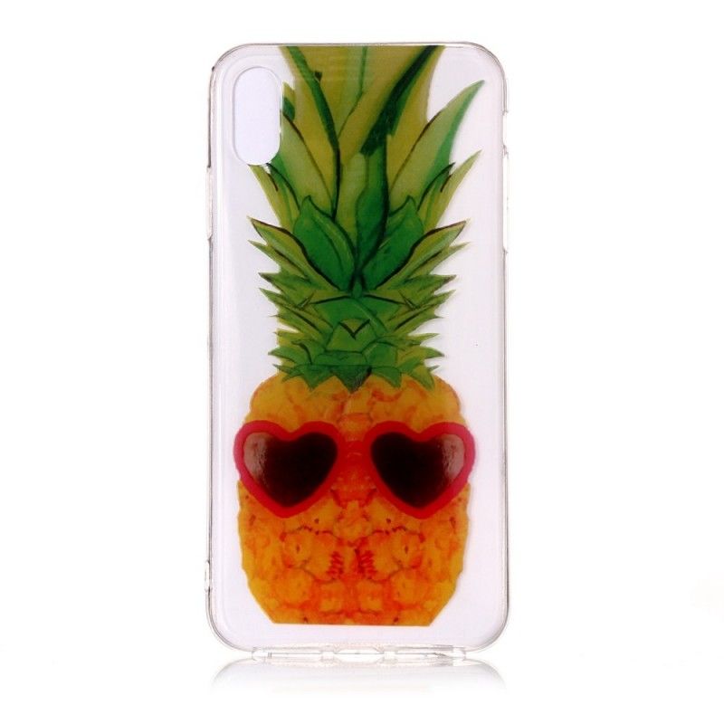 Deksel for iPhone XS Gjennomsiktig Inkognito Ananas