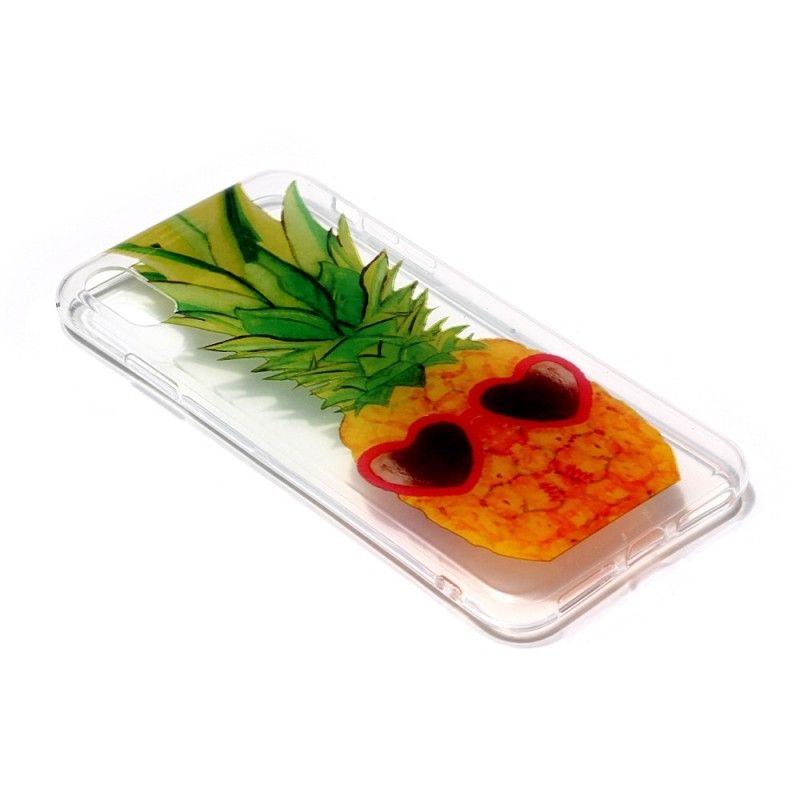 Deksel for iPhone XS Gjennomsiktig Inkognito Ananas