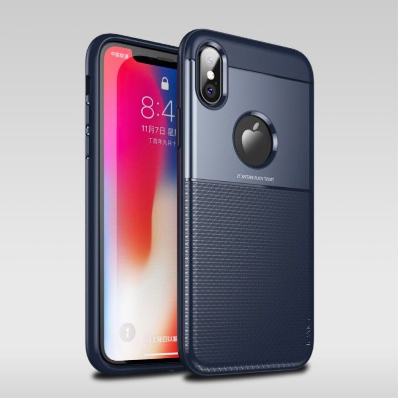 Deksel iPhone XS Brun Ipaky Karbonfiber