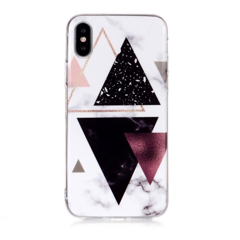 Deksel iPhone XS Diamantdesign Marmor