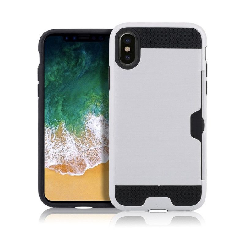 Deksel iPhone XS Hvit Stiv Kortholder