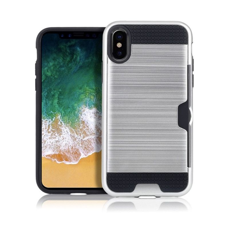 Deksel iPhone XS Hvit Stiv Kortholder