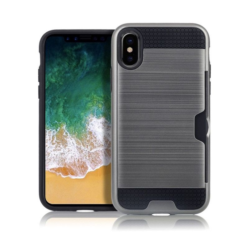 Deksel iPhone XS Hvit Stiv Kortholder