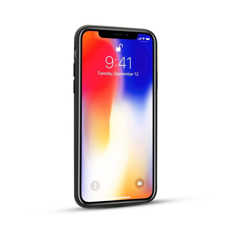 Deksel iPhone XS Svart Mobildeksel Ekte Litchi