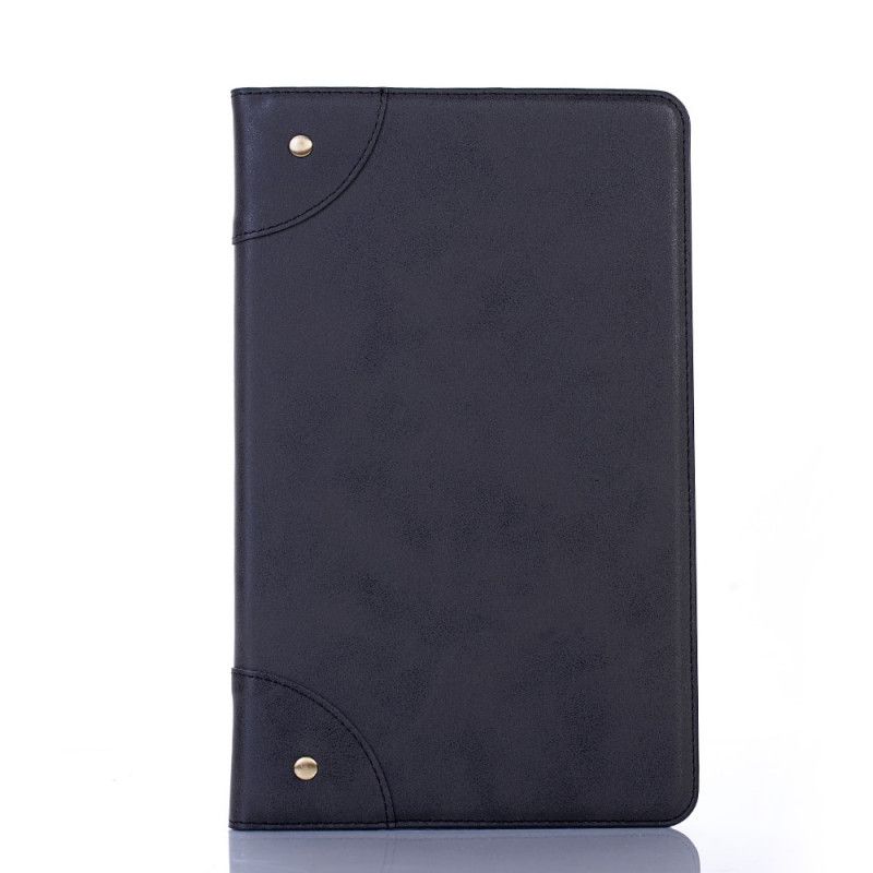 Etui for Samsung Galaxy Tab A 10.1 (2019) Svart Vintage Nagler I Imitert Skinn