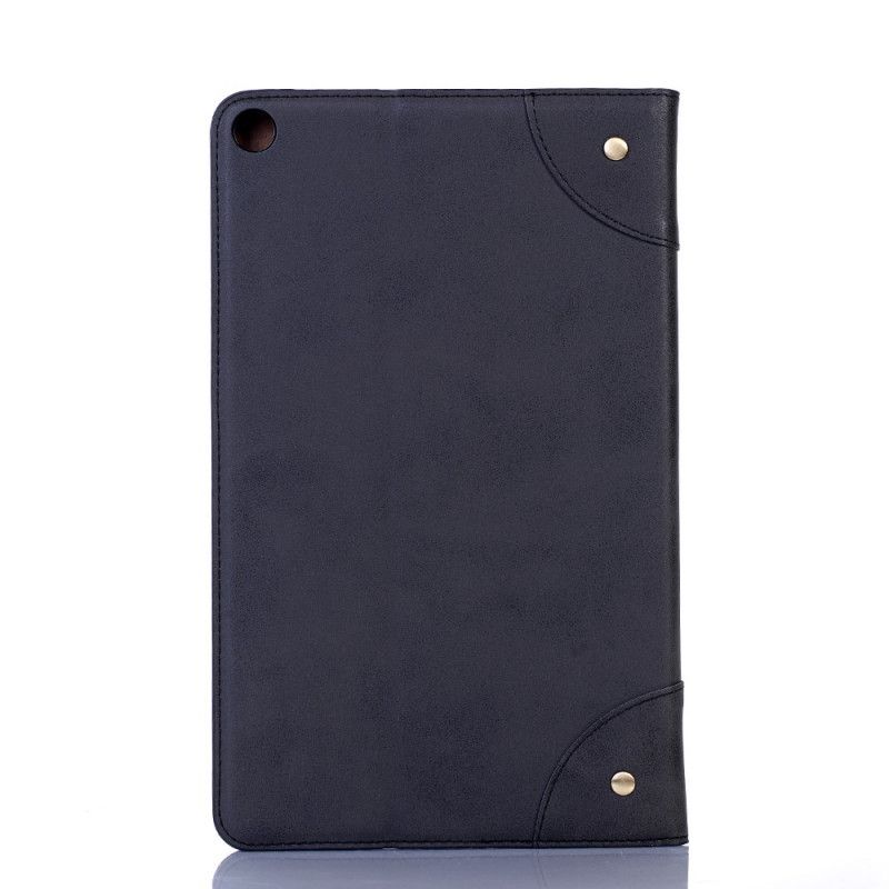 Etui for Samsung Galaxy Tab A 10.1 (2019) Svart Vintage Nagler I Imitert Skinn