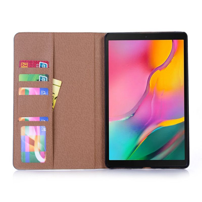 Etui for Samsung Galaxy Tab A 10.1 (2019) Svart Vintage Nagler I Imitert Skinn