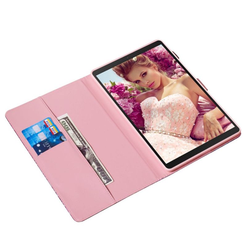 Folio Deksel for Samsung Galaxy Tab A 10.1 (2019) Glitter Sommerfugler