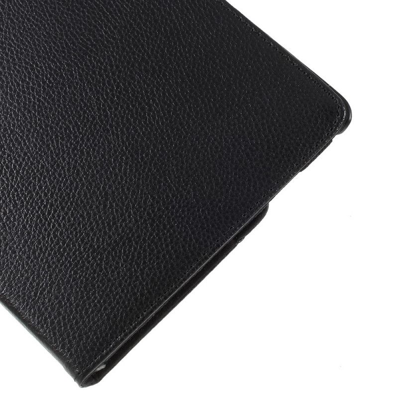 Folio Deksel for Samsung Galaxy Tab A 10.1 (2019) Svart 360 ° Roterbart Lychee-Imitert Skinn