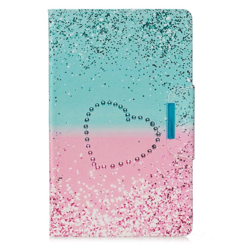 Folio Deksel Samsung Galaxy Tab A 10.1 (2019) Glitterhjerte Med Design Beskyttelse